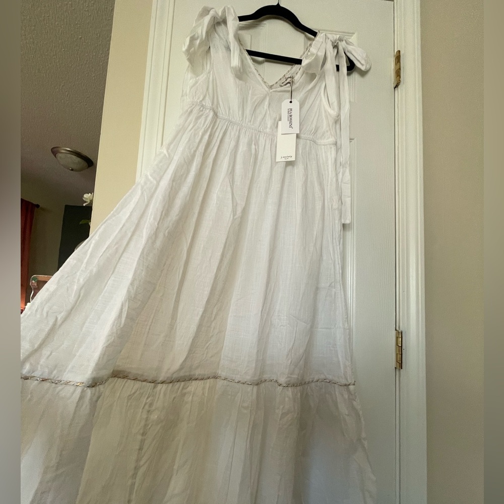 NWT Pia Rossini White Beach Maxi Dress Size‎ S